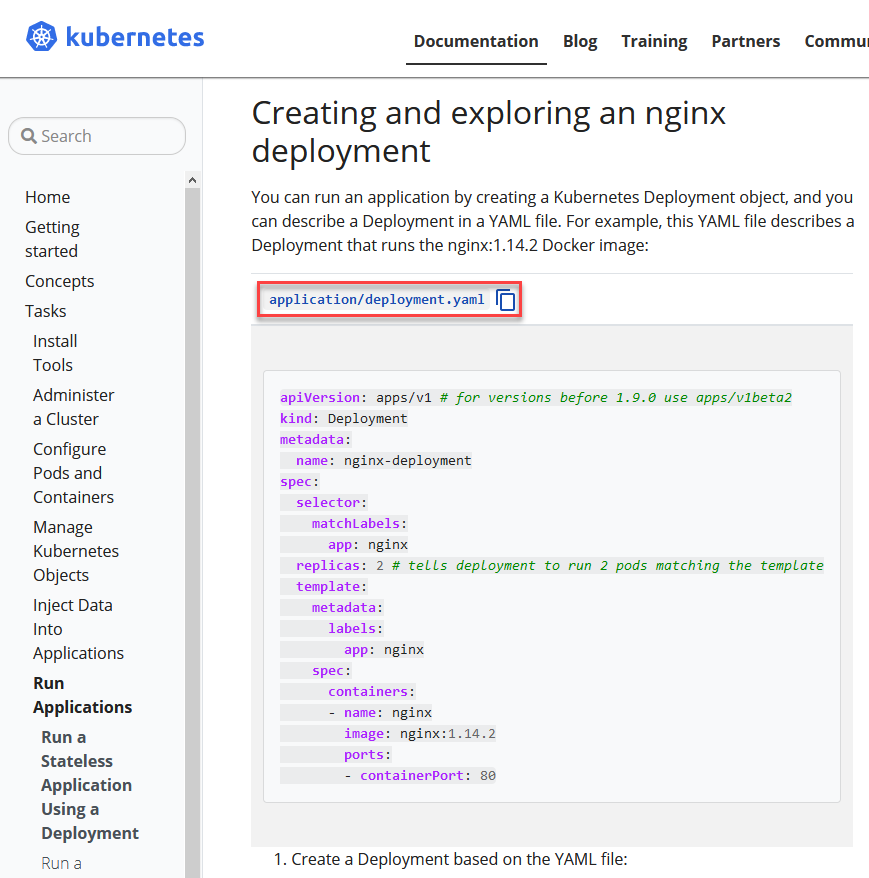 Kubernetes YAML Deployment for Nginx